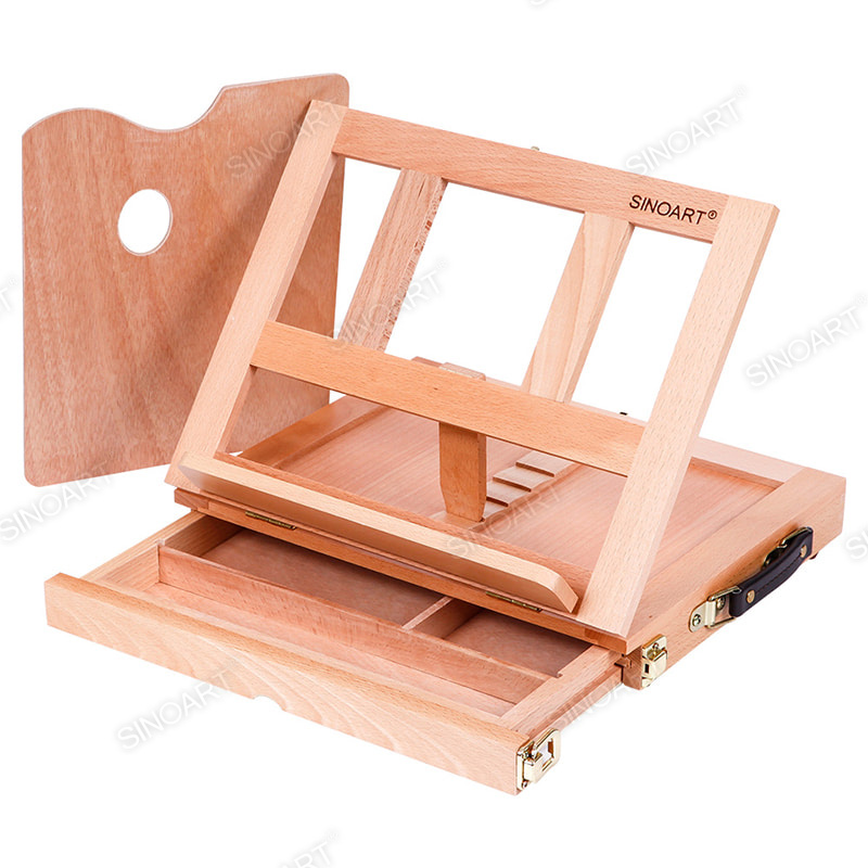 33.5x26x5cm Wooden Artist Portable Book Stand Paint Tool Storage Sketch Box Easel