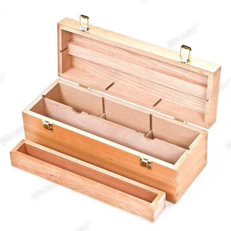 36x13x12.5cm Wooden Artist Paint Brush Tool Storage Sketch Box Cases 