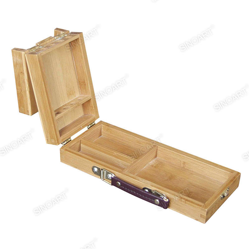 26x10.5x5cm Wooden Artist Paint Brush Tool Storage with Brush Holder Sketch Box Cases
