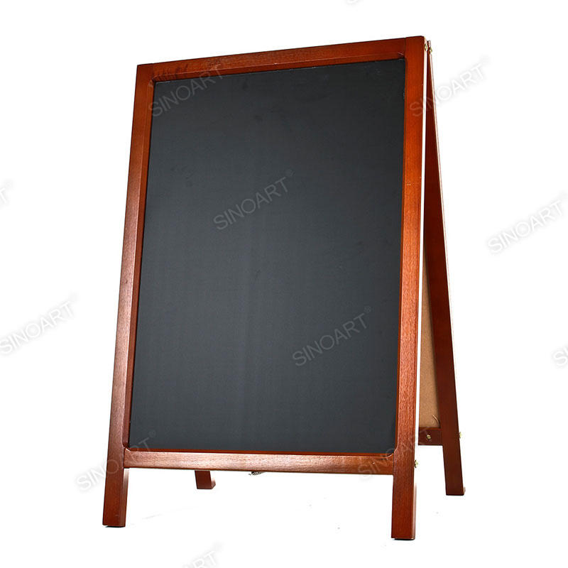 Wooden Large Standing Chalk Boards Double Side Display Easel