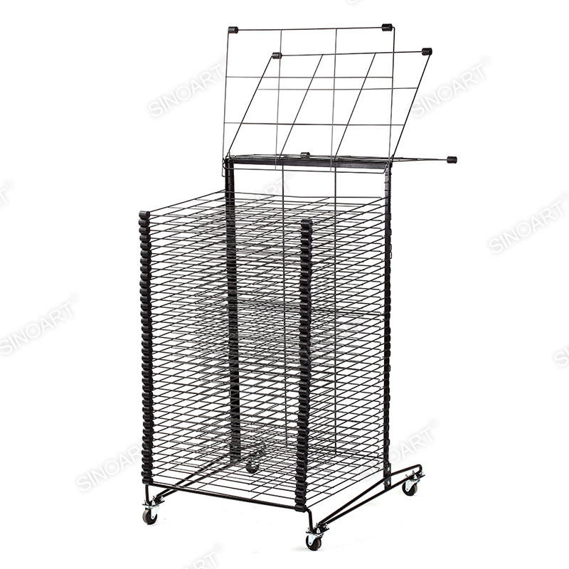 25 Shelves for A2 Double Sided Wire Mobile Metal Art Drying Rack Display Easel