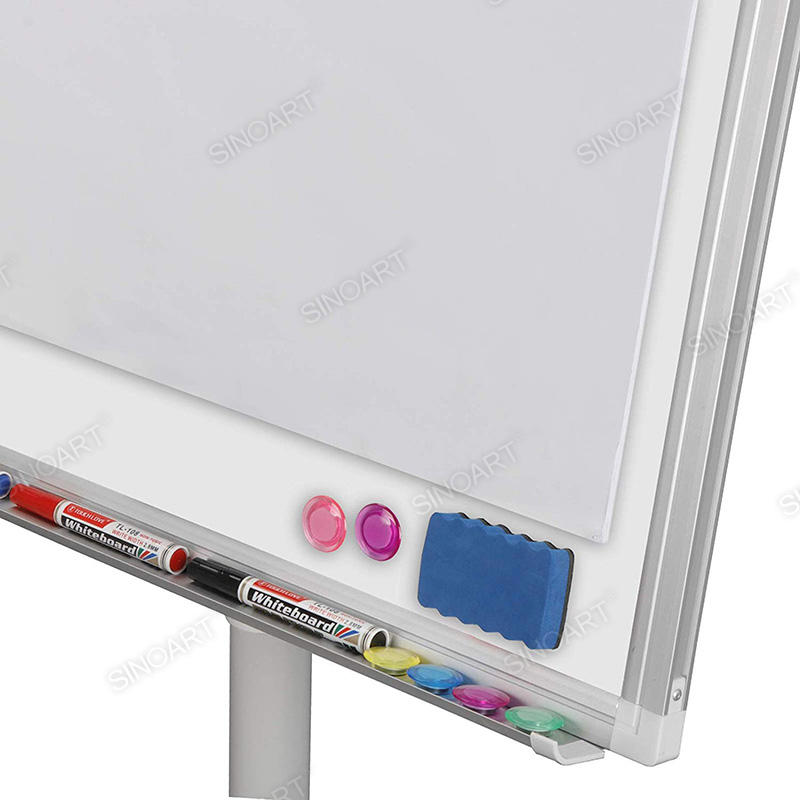 Magnetic Memo Board Pin Board Mobile Rollable Including Accessories Dry Erase Display Whiteboard Easel 