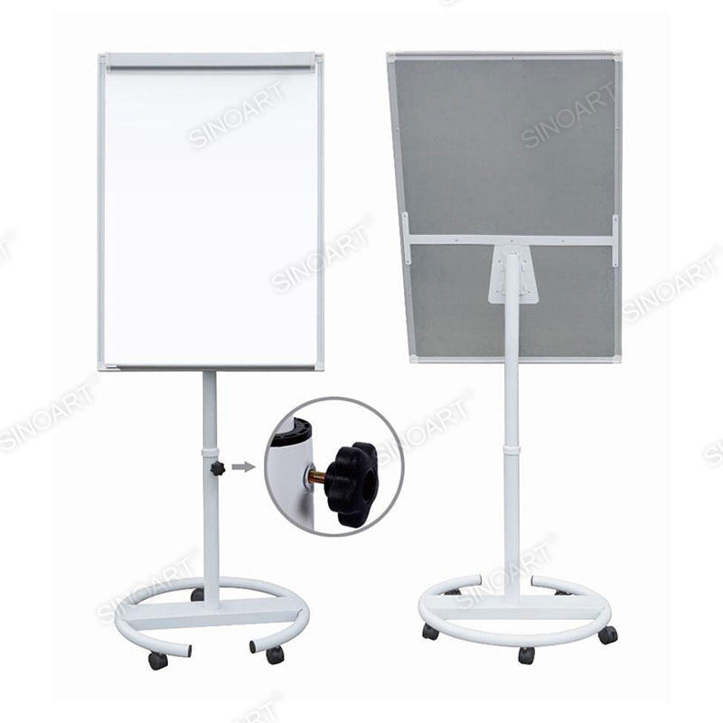 Magnetic Memo Board Pin Board Mobile Rollable Round Base Dry Erase Display Whiteboard Easel