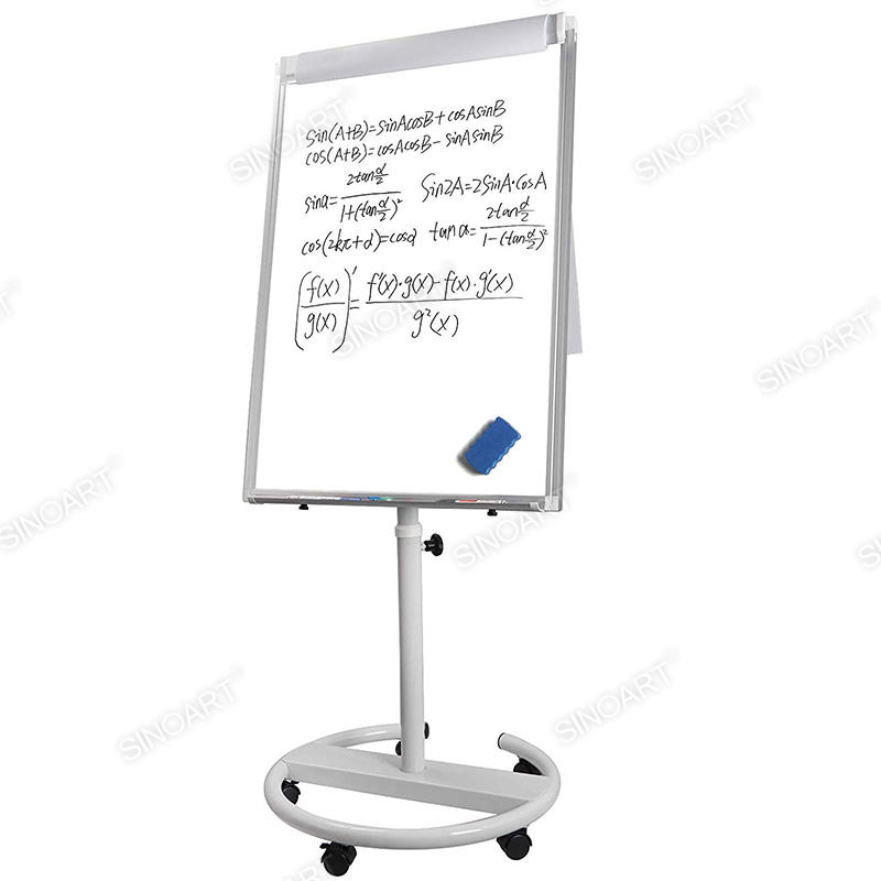 Magnetic Memo Board Pin Board Mobile Rollable Round Base Dry Erase Display Whiteboard Easel