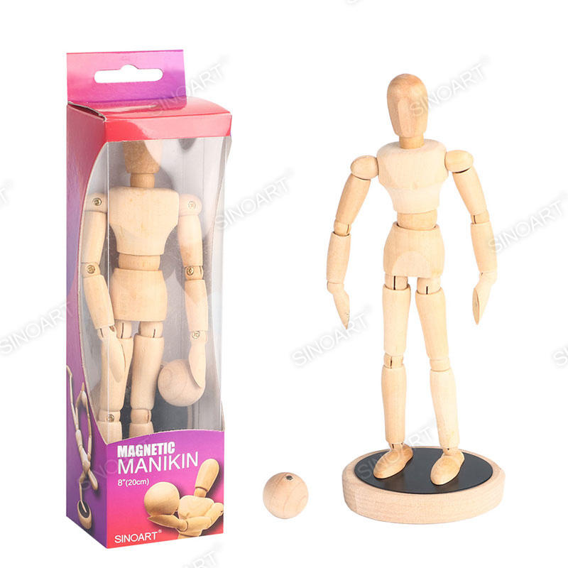 Magnetic Wooden Human Artists Figure Jointed Mannequin for Drawing Sketching Manikin