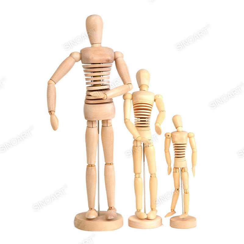Wooden Flexible Human Artists Figure Jointed Mannequin for Drawing Sketching Manikin