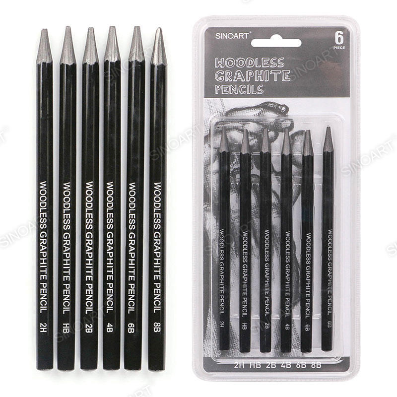 6pcs Woodless Graphite Pencils 2H,HB,2B,4B,6B,8B Drawing & Sketching