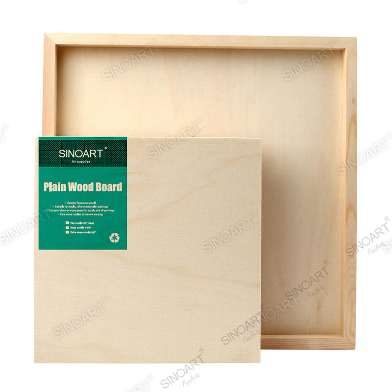 Plain Wood Art Painting Board Pouring Panels Cradled Pinewood Wooden Canvas Board