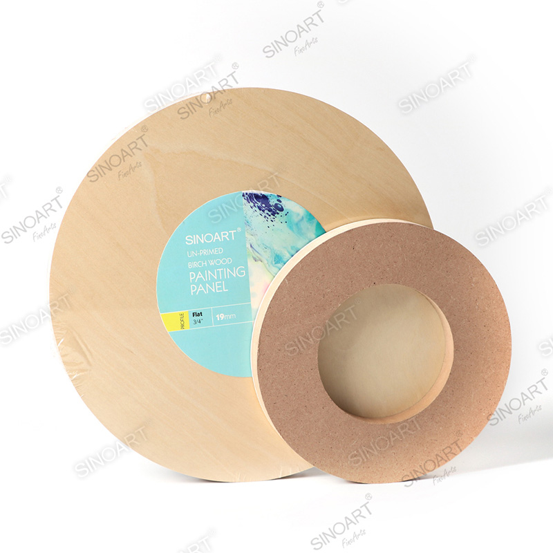 Round Plain Wood Art Painting Board Pouring Panels Wooden Canvas Board