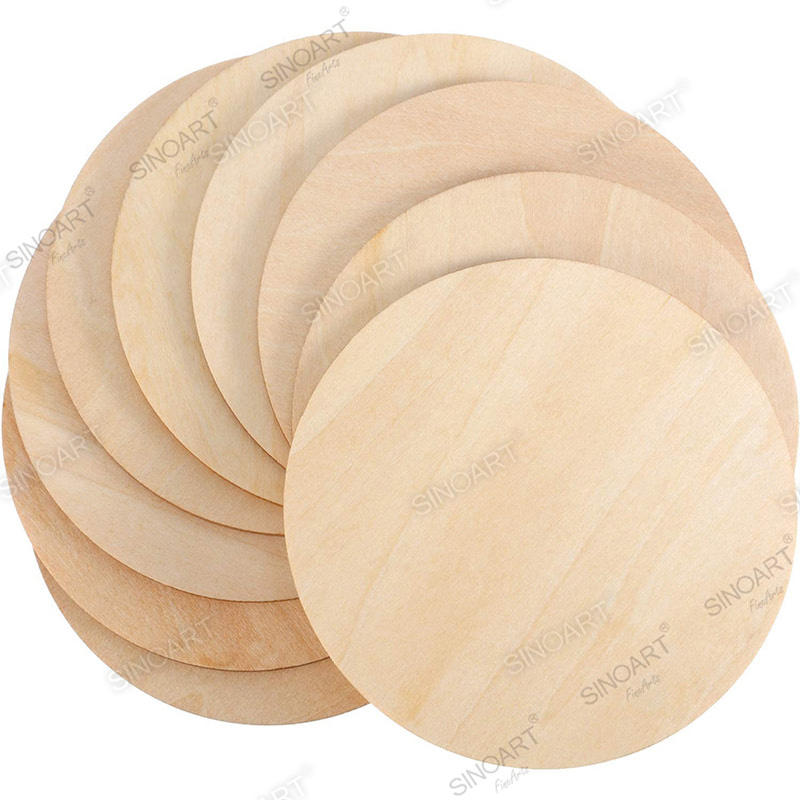 Round Plain Wood Art Painting Board Pouring Panels Wooden Canvas Board
