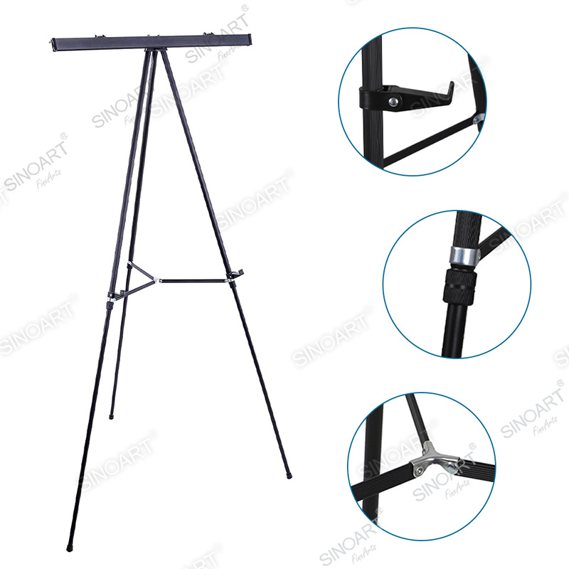 Aluminum Telescope Tripod Presentation Display Adjustable Painting Metal Easel 