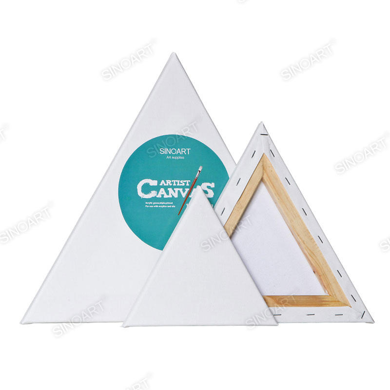 Triangular Artist Cotton Blank Painting White Canvas Painting Stretched Canvas 