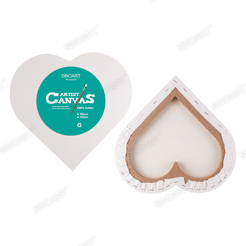Heart Shape Creative Display Painting Stretched Canvas 