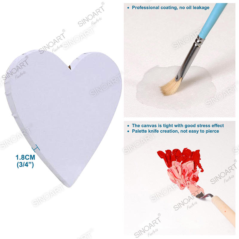 Heart Shape Creative Display Painting Stretched Canvas 