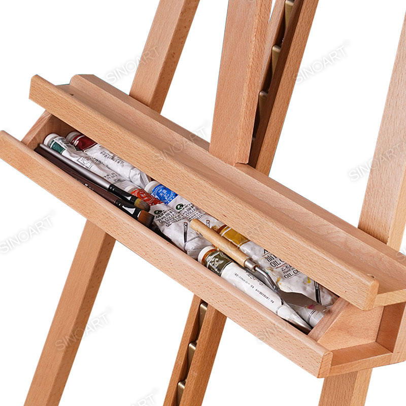 67x104x231cm Artist Lyre H-Frame Studio Adjustable Display with Storage Tray Wooden Easel