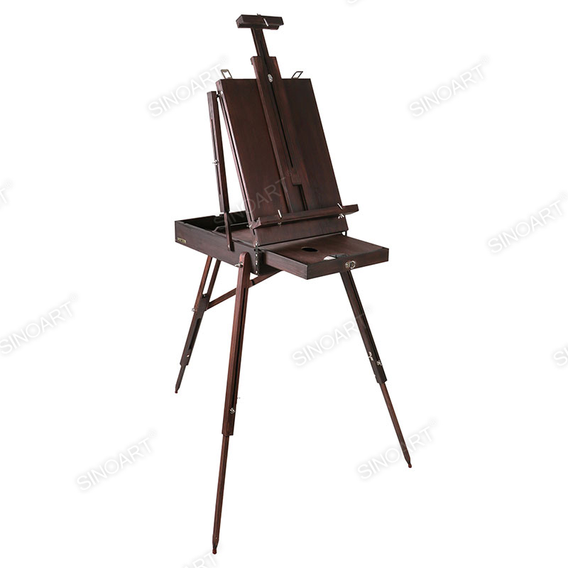 72x114x180cm Antique Brown Mahogany Artist Sketch Box Table Desktop Portable Wooden Easel