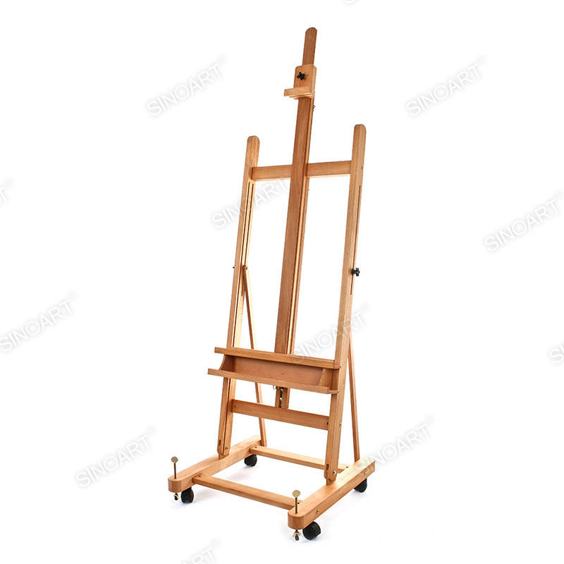 61x62x163(326)cm Heavy Duty Extra Large Adjustable H-Frame Studio Easel with Casters Wooden Easel