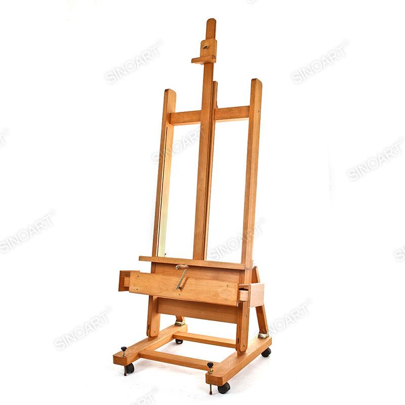 Custom 73x68x210(300)cm Heavy Duty Extra Large Adjustable H-Frame Studio  Easel with Artist Storage Tray Wooden Easel Company