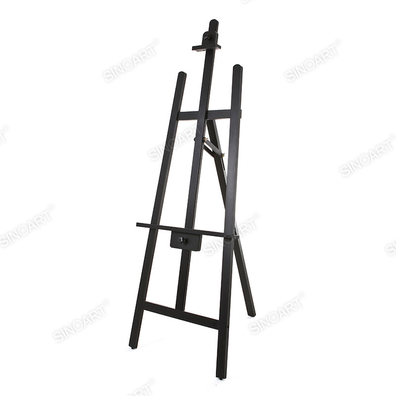 60x74x160cm Black Artist Lyre H-Frame Studio Adjustable Display Wooden Easel