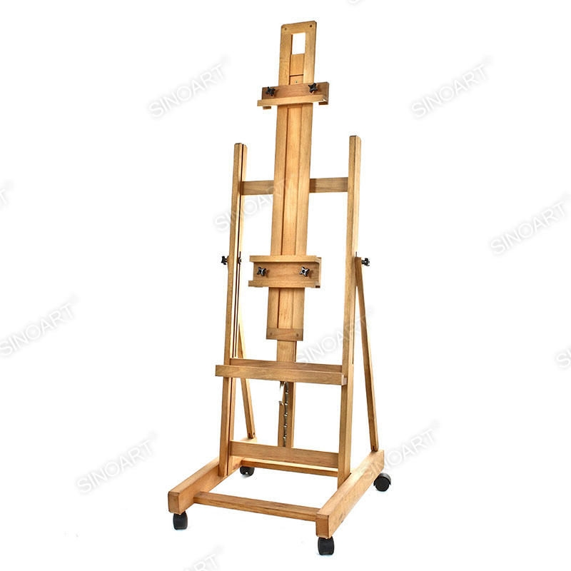 52x58x140(262)cm Heavy Duty Extra Large Adjustable H-Frame Studio Easel with Casters Wooden Easel