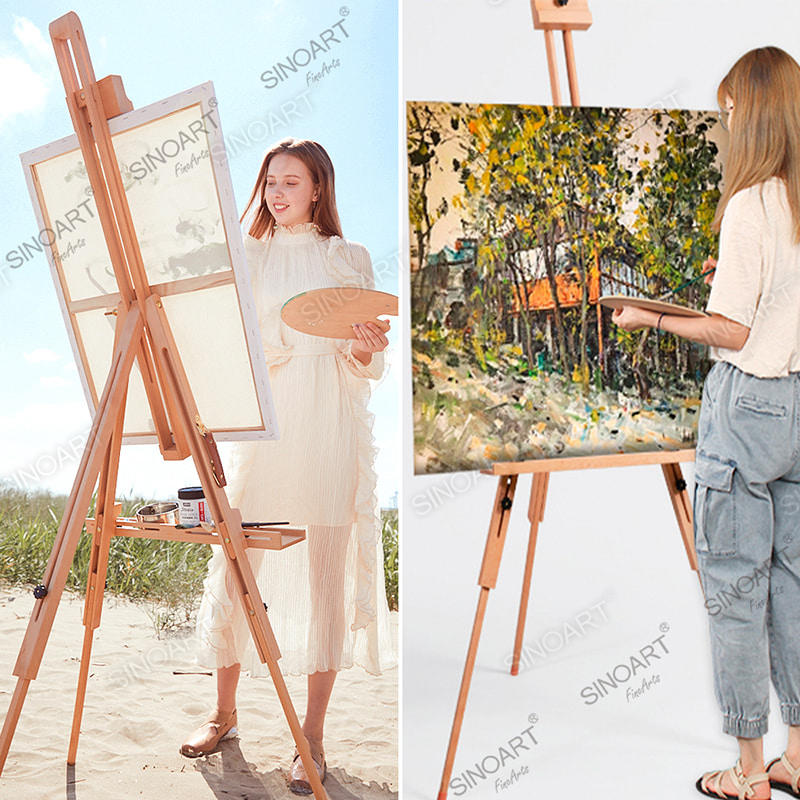 86x92(192)cm Artist Folding Sketch Portable Tripod with Storage Tray Wooden Easel