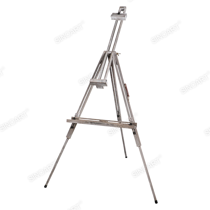 86x92(192)cm Antique Gray Artist Folding Sketch Portable Tripod with Storage Tray Wooden Easel