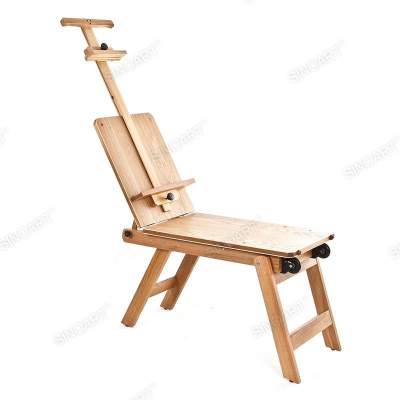 Wooden Medium Bench-Style Artist Natural Easel with Rubber wheels Wooden Easel