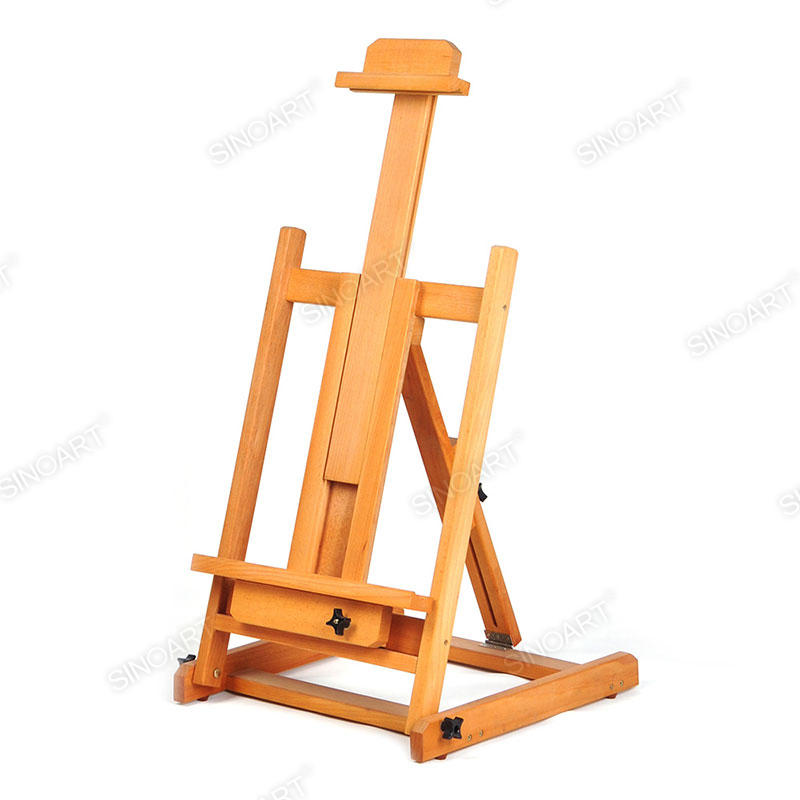 45x46x73(118)cm Beech Wood Deluxe Tabletop Easel H-Frame Studio Adjustable Display Portable Wooden Easel