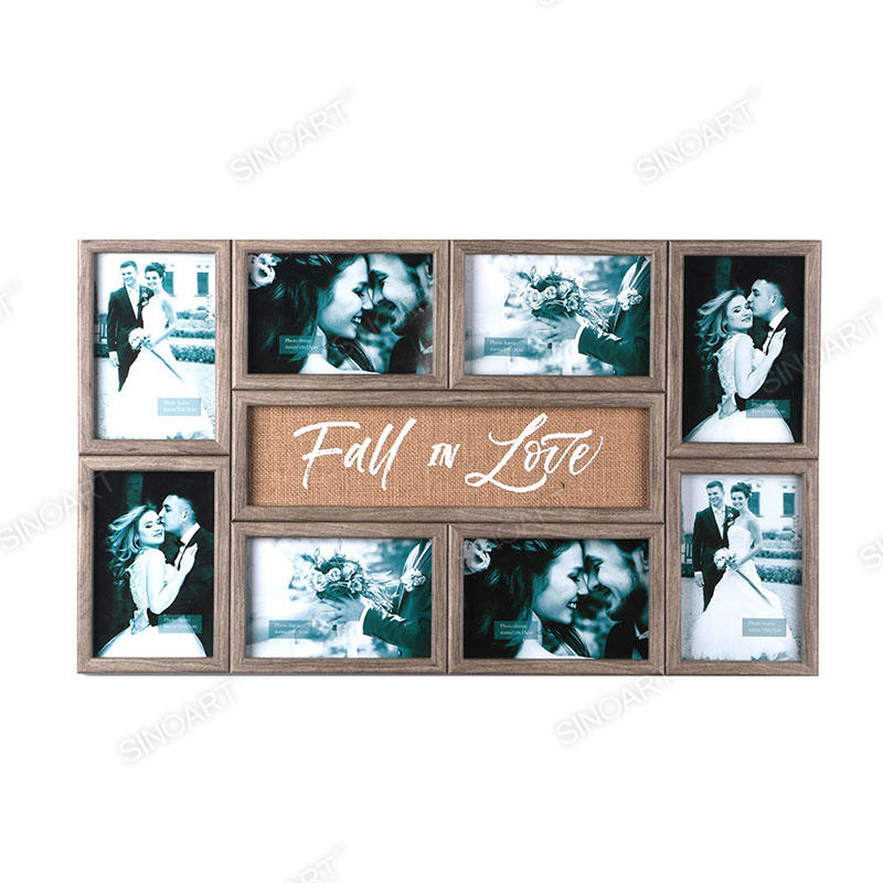 57x33.6x2cm Wood Finish Art Frame Wall Mounted Display Picture Photo Collage Frame