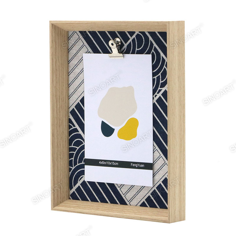 17x22x3cm Wood Finish Art Frame Wall Mounted Display Picture Photo Clip Frame
