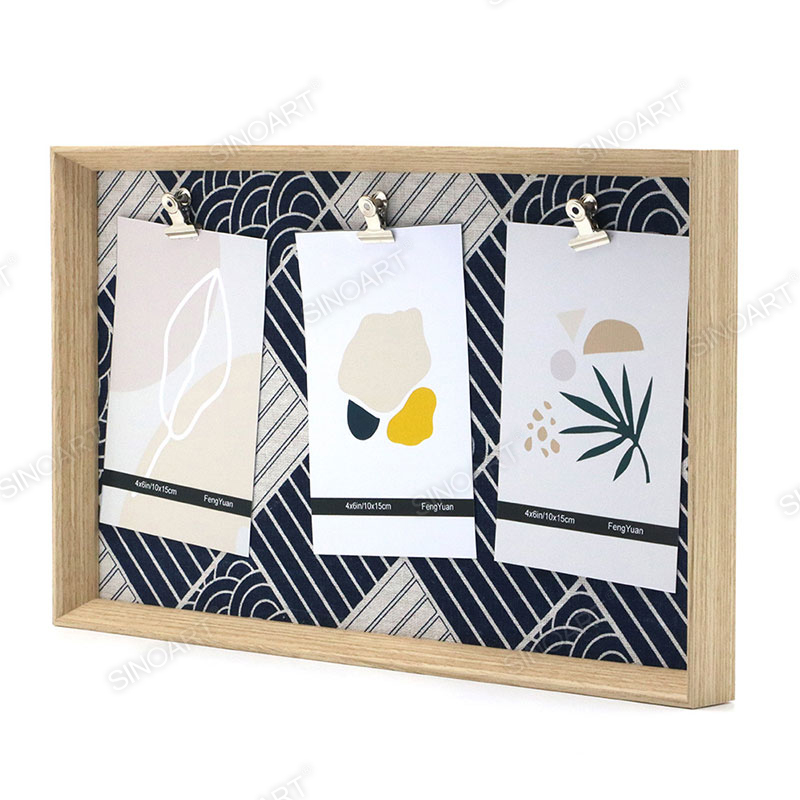 23x39x3cm Wood Finish Art Frame Wall Mounted Display Picture Photo Clip Frame 