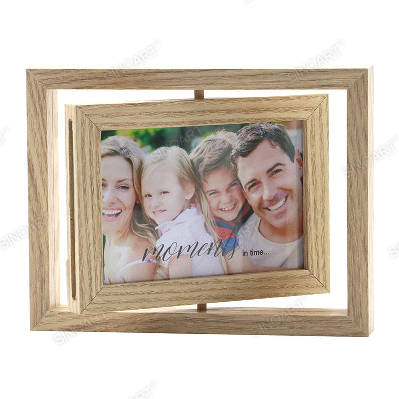 20x15.4x3cm Rotational Wood Finish Art Frame Display Picture Photo Frame