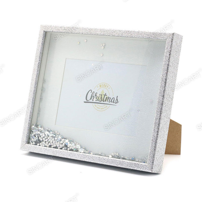 22.5x27.5x3cm Sequin Wood Finish Art Frame Display Picture Photo Frame