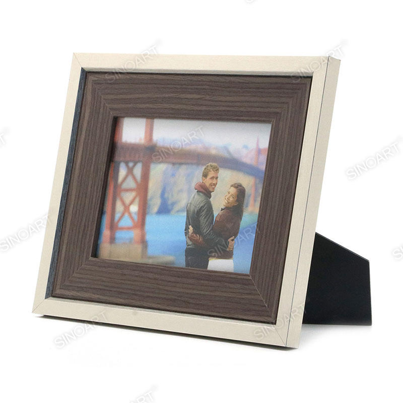 21.7x26.8x1.2cm Wood Finish Art Frame Wall Mounted with Easel Stand Display Picture Photo Frame