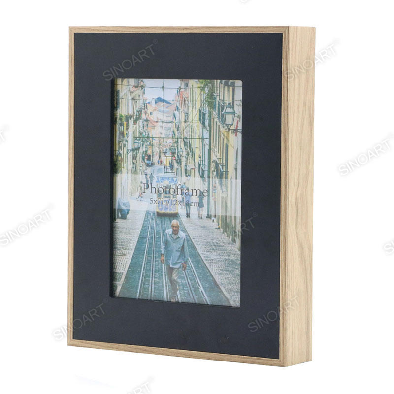 20x25x4cm Wood Finish Art Frame Wall Mounted with Easel Stand Display Picture Photo Frame
