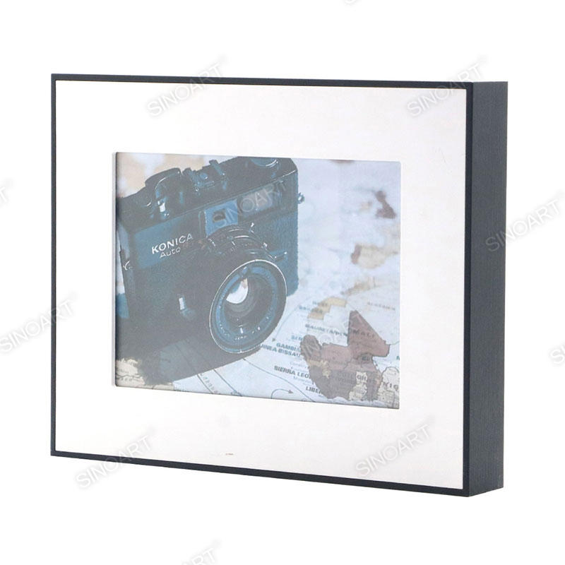 19.6x24.6x3.5cm Wood Finish Art Frame Wall Mounted with Easel Stand Display Picture Photo Frame