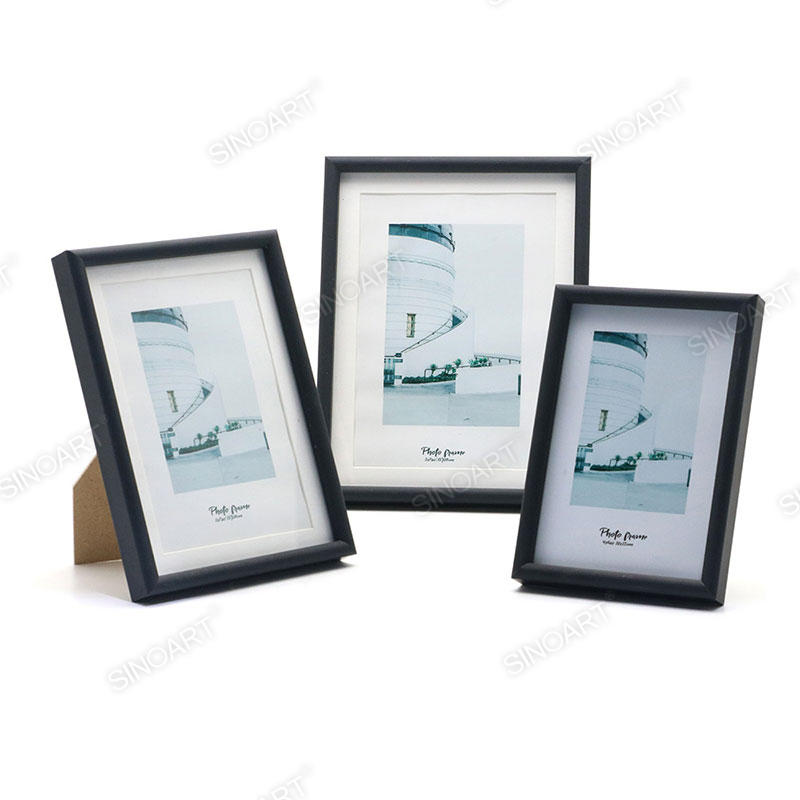 2cm Thickness Wood Finish Art Frame Wall Mounted with Easel Stand Display Picture Photo Frame