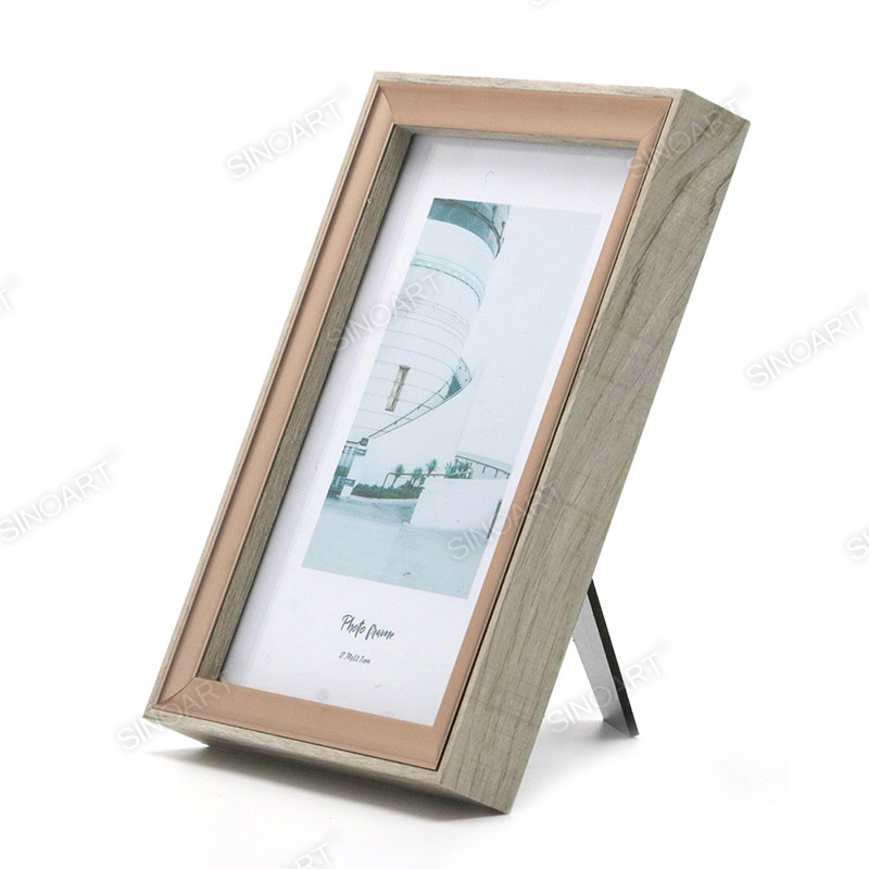 2.5cm Thickness Wood Finish Art Frame Wall Mounted with Easel Stand Display Picture Photo Frame