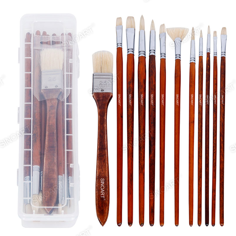 Senior Chungqing bristle Brush Set With Case Acrylic & Oil Brush  