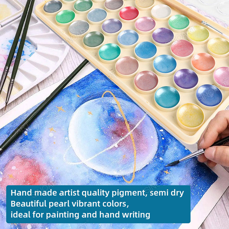 36 colors Metallic Watercolor Pearl Paints Set, watercolor paint