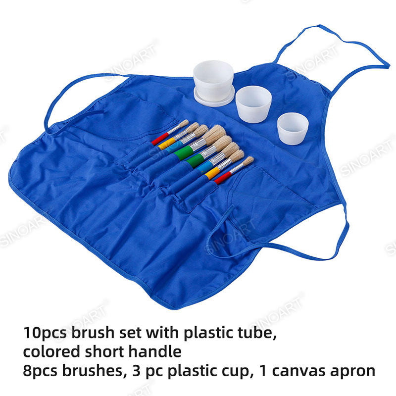 10pcs Brush plastic tube short handle Brush Set
