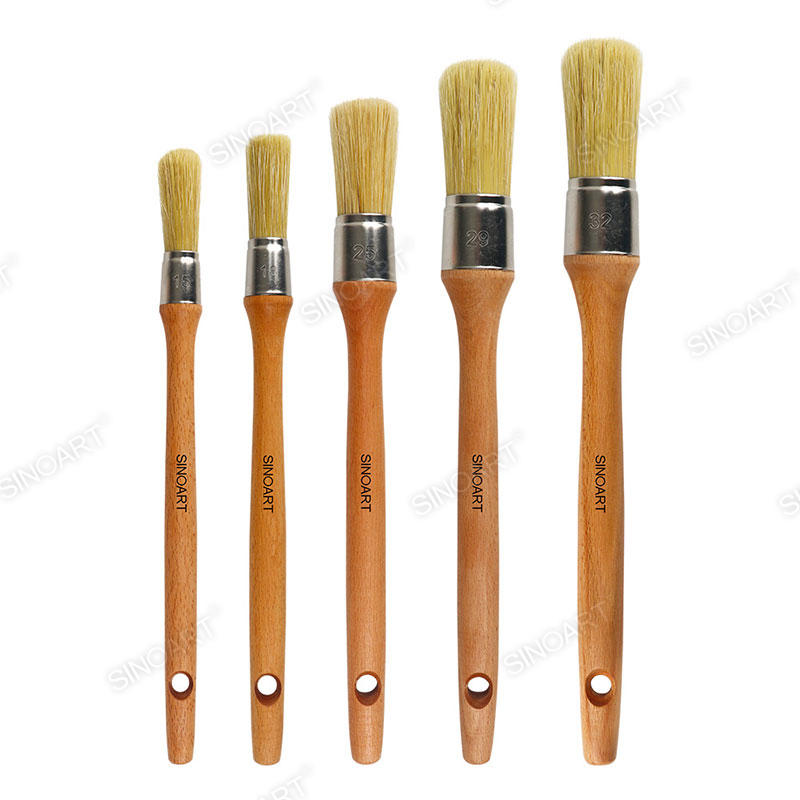 Long wooden handle Brush round Acrylic & Oil Brush  