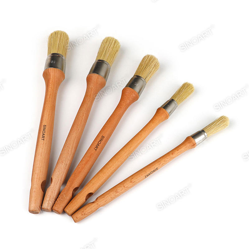 Long wooden handle Brush round Acrylic & Oil Brush  