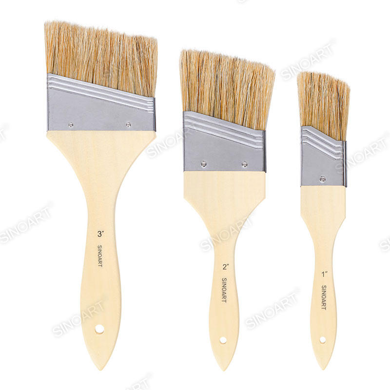 natural bristle hair Artist Wide Angle Bristle Brush Acrylic & Oil Brush