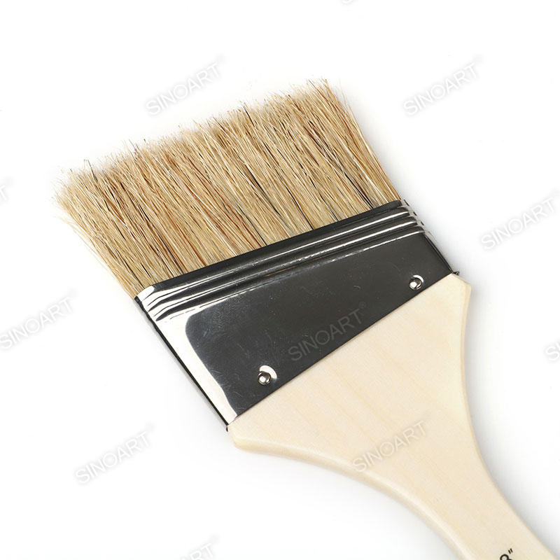 natural bristle hair Artist Wide Angle Bristle Brush Acrylic & Oil Brush
