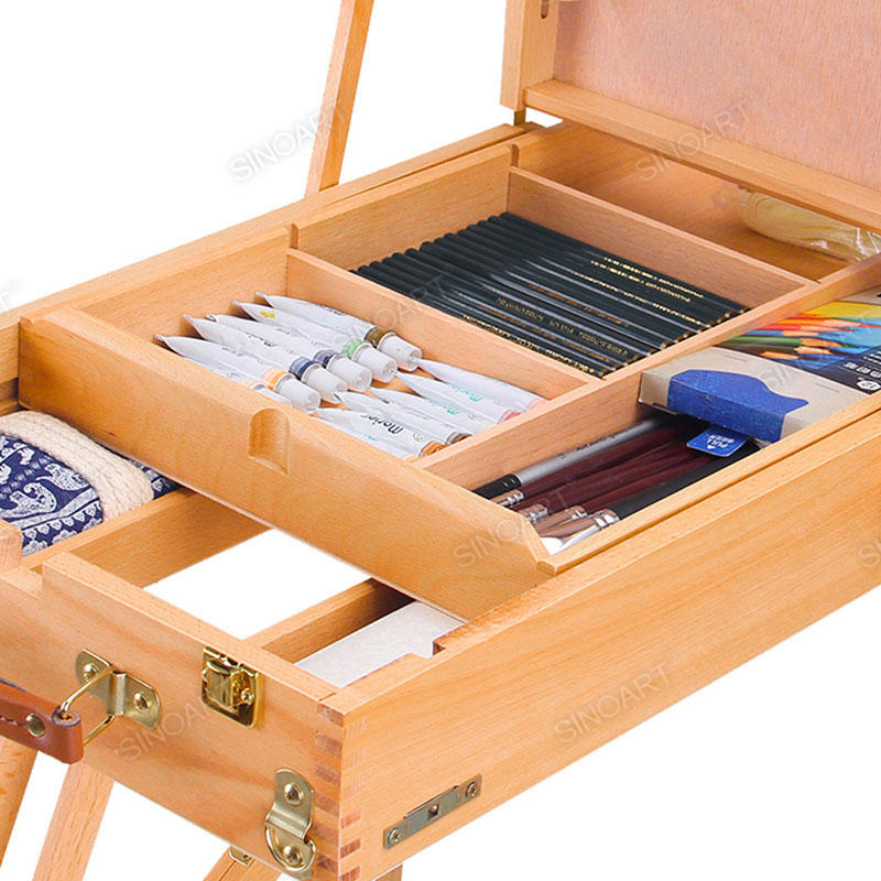 178cm Height Wooden Large French Field Studio Sketch Box Easel 