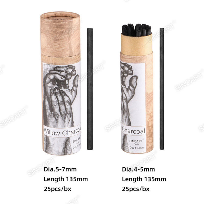 25pcs Willow Charcoal Length 135mm black Drawing & Sketching