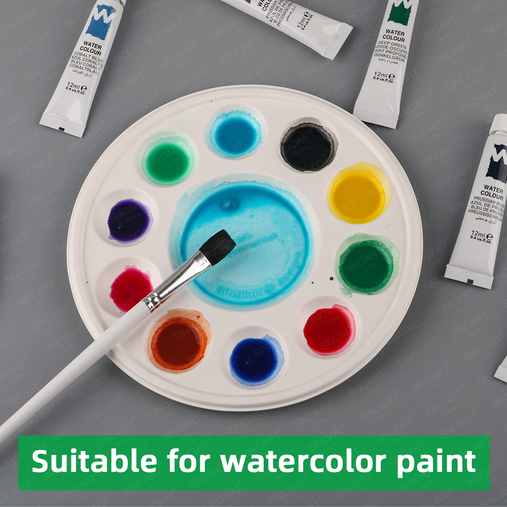 Round biodegradable disposable paint palette