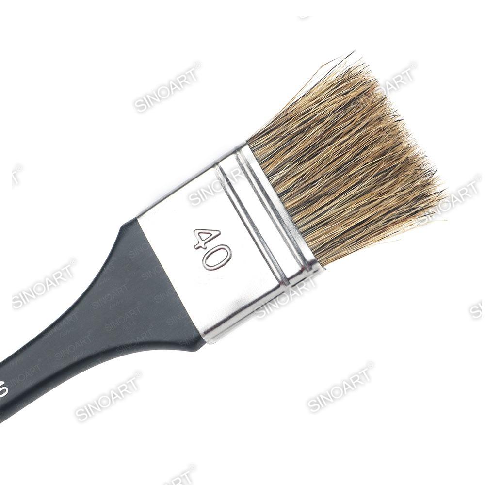 Long handle Wide hog bristle paint brush for acrylic & oil painting