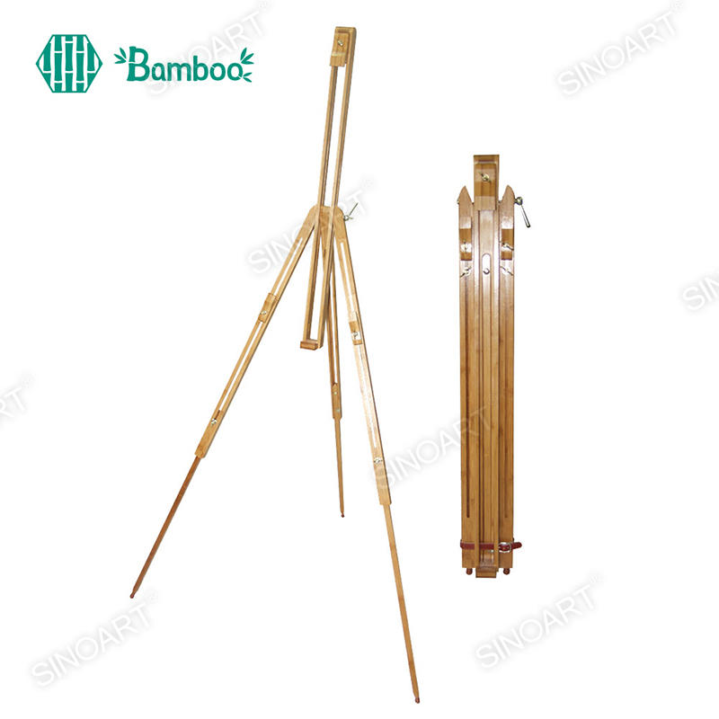 92Wx84(185)cm Bamboo Folding Sketch Durable Tripod Bamboo Easel